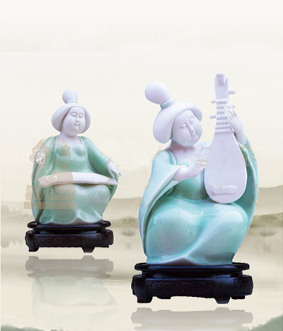 【摆件】青瓷乐女
